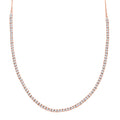 LUXURIANT VS-EF Labor Diamant 45cm Halskette, 925 Silber 750 Roségold Vermeil - 4,14 ct.