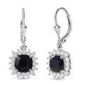 D'Joy AA Diffundierter blauer Saphir, Moissanit Ohrringe 925 Silber rhodiniert ca. 4.31 ct