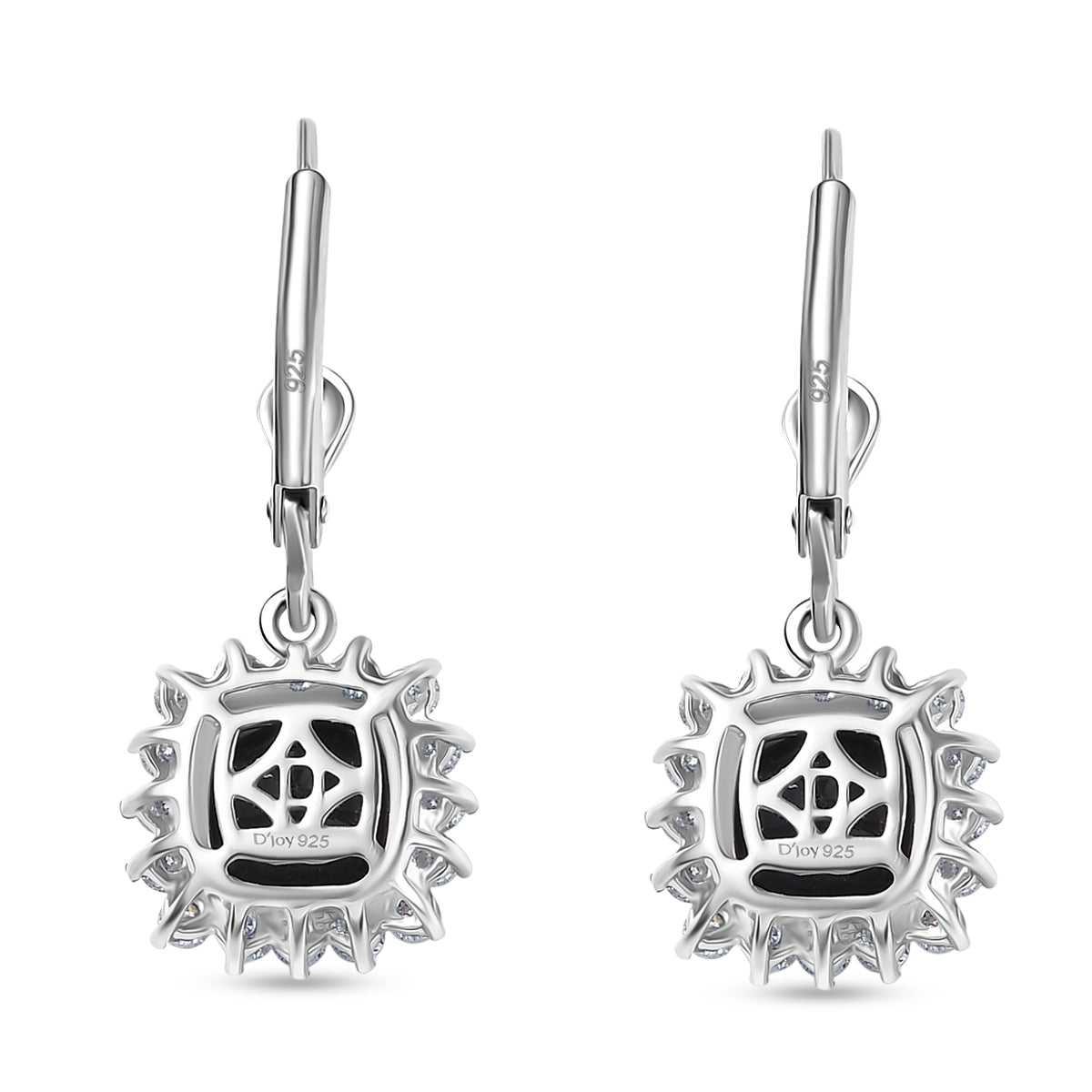 D'Joy AA Diffundierter blauer Saphir, Moissanit Ohrringe 925 Silber rhodiniert ca. 4.31 ct