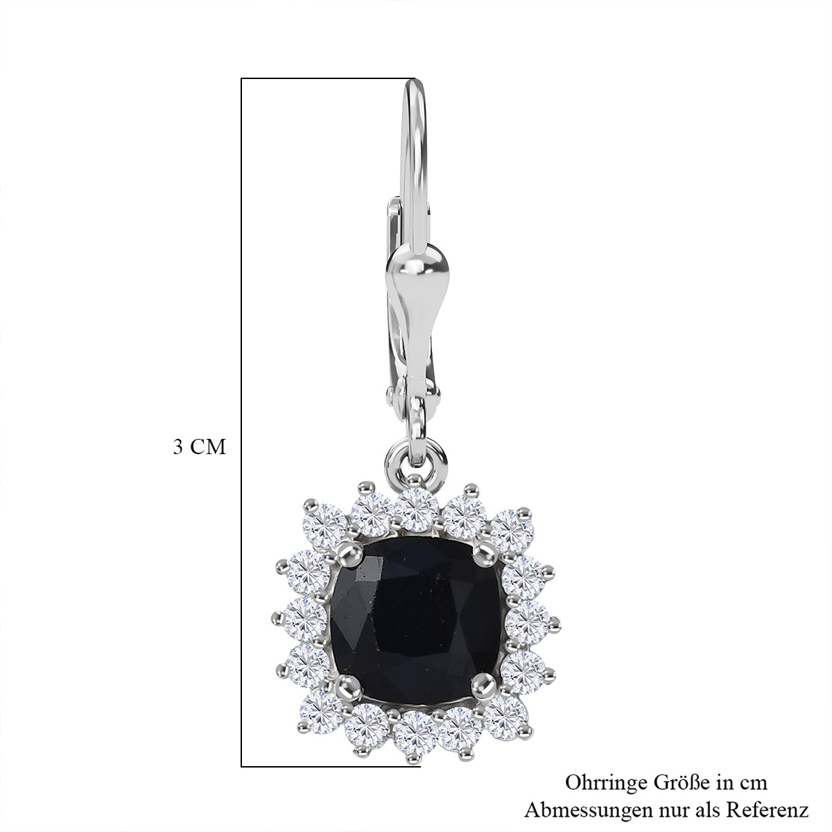 D'Joy AA Diffundierter blauer Saphir, Moissanit Ohrringe 925 Silber rhodiniert ca. 4.31 ct