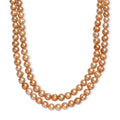 Goldfarbene gefärbte Perle (7.5-8.5 mm) Halskette ca. 107 cm