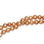 Goldfarbene gefärbte Perle (7.5-8.5 mm) Halskette ca. 107 cm