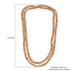 Goldfarbene gefärbte Perle (7.5-8.5 mm) Halskette ca. 107 cm