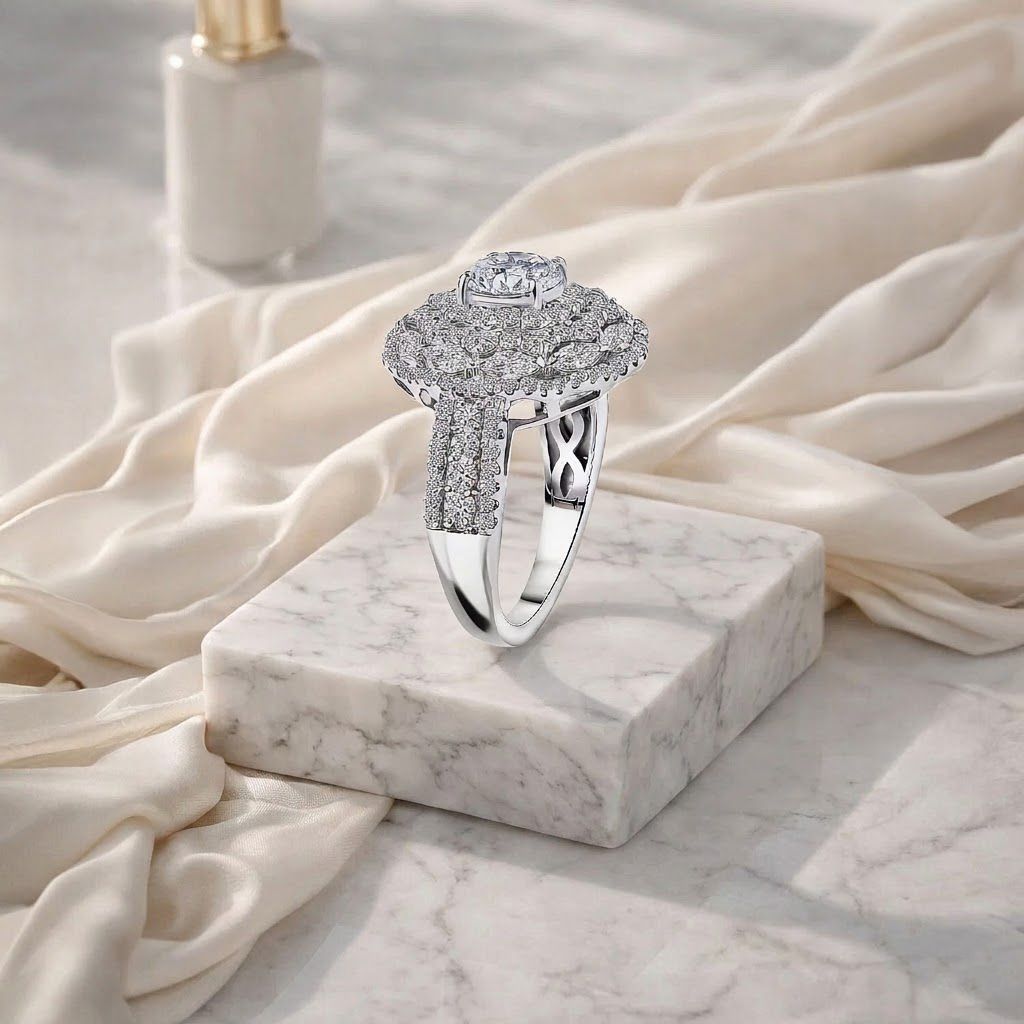 LUXURIANT DIAMOND - Lab Grown Diamant  Ring 925 Silber Rhodiniert (Größe 22.00) ca. 2.50 ct