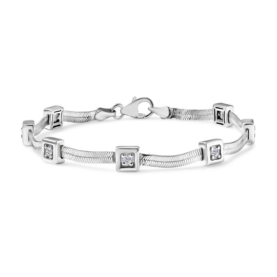 LUXURIANT DIAMOND - Lab Grown Diamant SI-GH Armband ca. 20 cm 925 Silber rhodiniert ca. 0,50 ct.