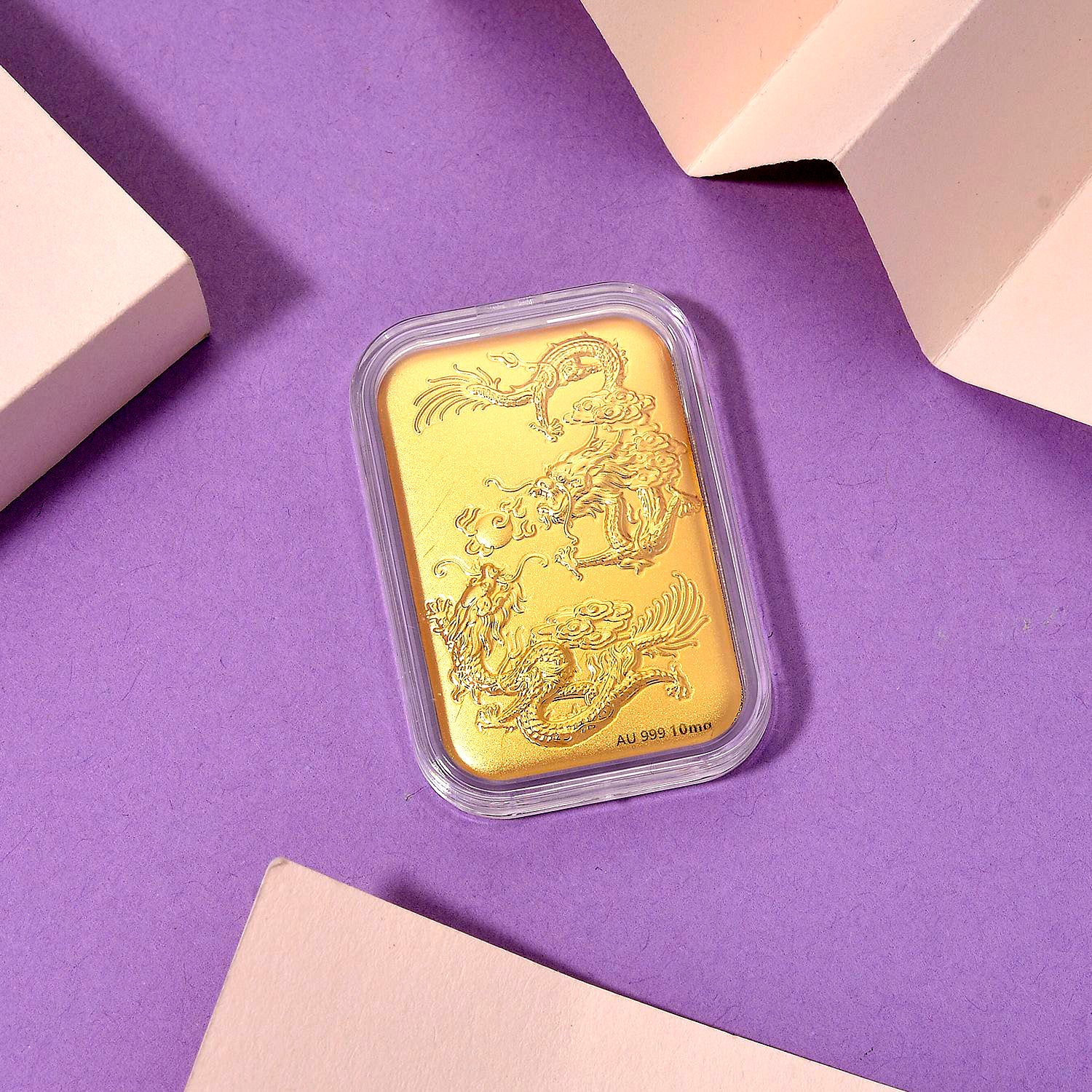 EXKLUSIVES GESCHENK - 999er Goldfolie mit Drachen-Motiv 10mg