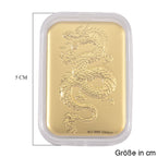 EXKLUSIVES GESCHENK 999er Goldbarren mit Drachen-Motiv, 10mg