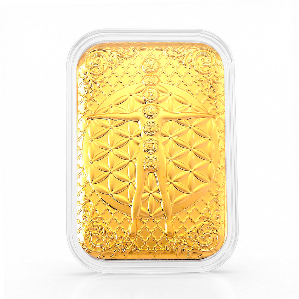 EXKLUSIVES GESCHENK - 999er Goldfolie mit 7-Chakren-Motiv 10mg