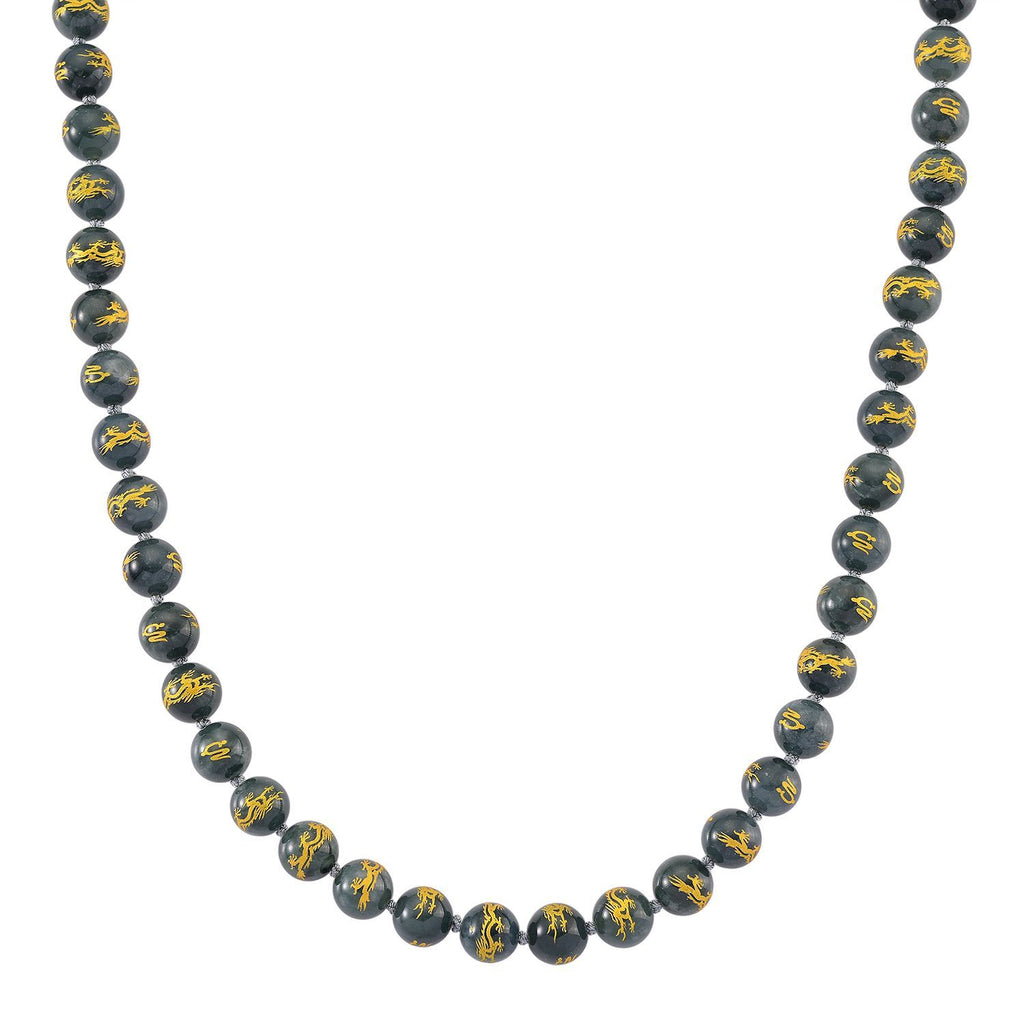 Natürlicher Olmek Jadeit Halskette ca. 50 cm 925 Silber vergoldet ca. 500.00 ct