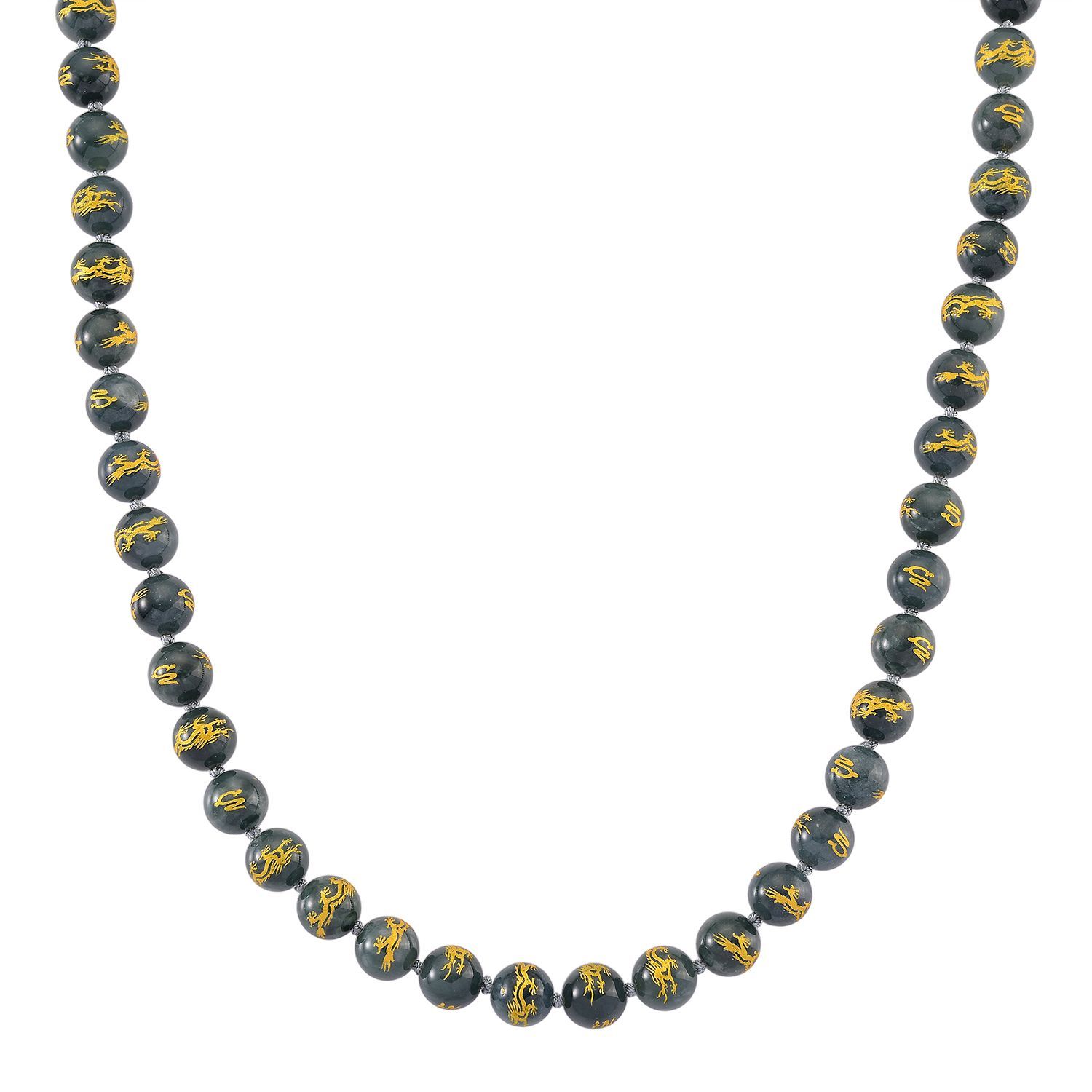 Natürlicher Olmek Jadeit Halskette ca. 50 cm 925 Silber vergoldet ca. 500.00 ct