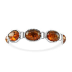 AA Natürliches Bernstein Armband, ca. 19 cm 925 Silber Sandgestrahlt