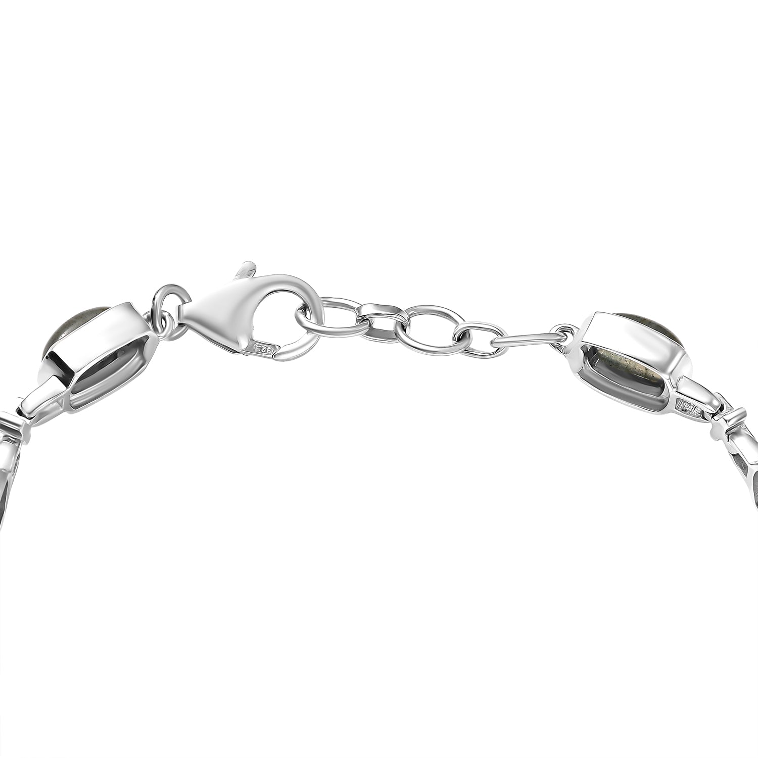 D'Joy AAA Labradorit Armband ca. 19 cm 925 Silber Rhodiniert ca. 12.85 ct