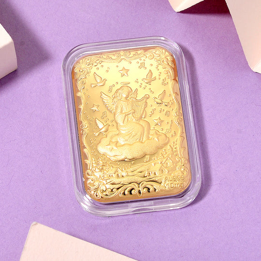 EXKLUSIVES GESCHENK - 999er Goldfolie mit Engel, 10mg