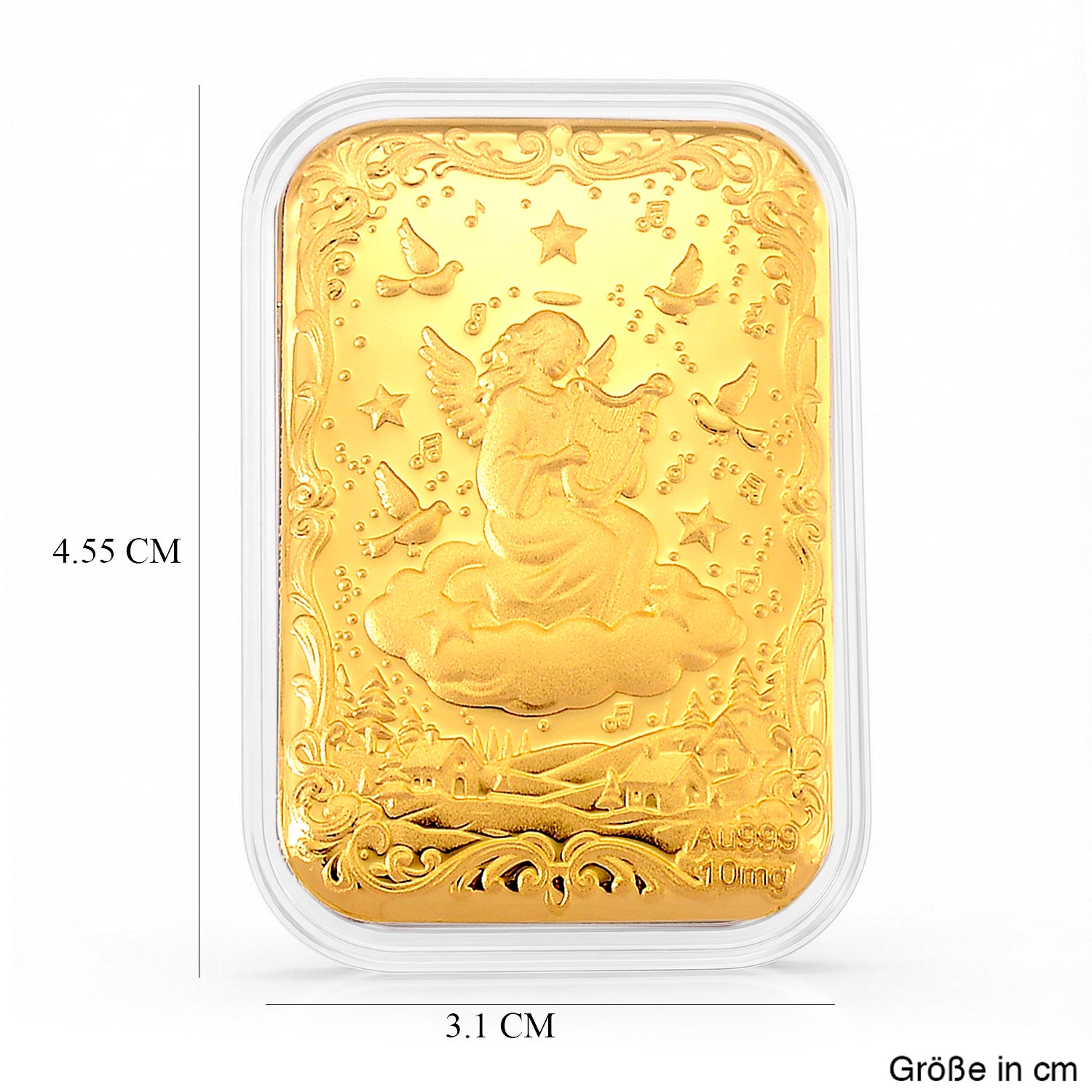 EXKLUSIVES GESCHENK - 999er Goldfolie mit Engel, 10mg