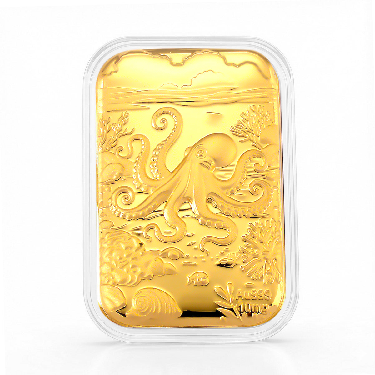 999er Goldfolie mit Oktopus-Motiv, 4,5x3,1cm, 10mg