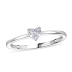 LUXURIANT DIAMOND - Lab Grown Diamant VS-EF Herz-Schliff SI-GH SGL zertifiziert Ring 925 Silber rhodiniert (Größe 17.00) ca. 0.52 ct
