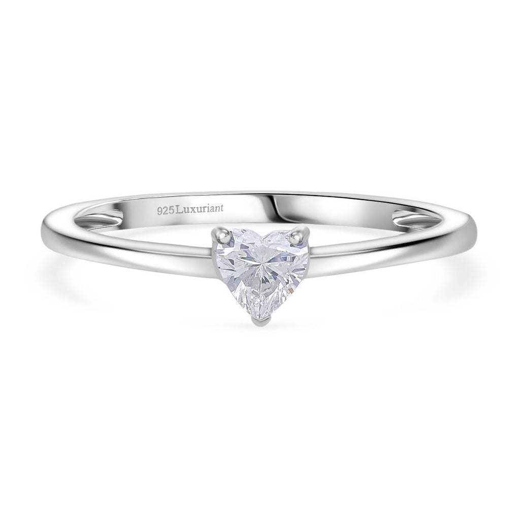 LUXURIANT DIAMOND - Lab Grown Diamant VS-EF Herz-Schliff SI-GH SGL zertifiziert Ring 925 Silber rhodiniert (Größe 17.00) ca. 0.52 ct