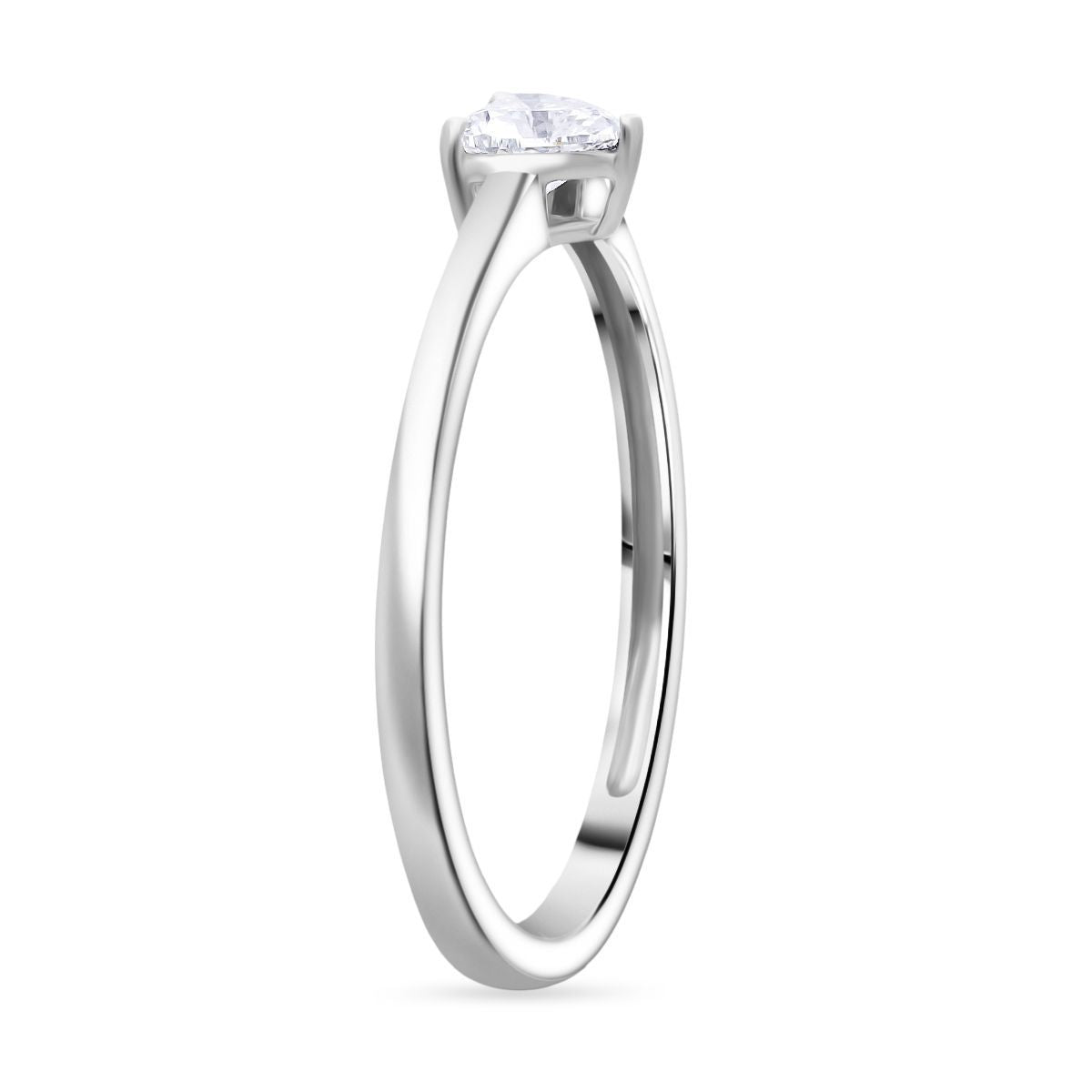 LUXURIANT DIAMOND - Lab Grown Diamant VS-EF Herz-Schliff SI-GH SGL zertifiziert Ring 925 Silber rhodiniert (Größe 17.00) ca. 0.52 ct