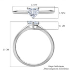 LUXURIANT DIAMOND - Lab Grown Diamant VS-EF Herz-Schliff SI-GH SGL zertifiziert Ring 925 Silber rhodiniert (Größe 17.00) ca. 0.52 ct
