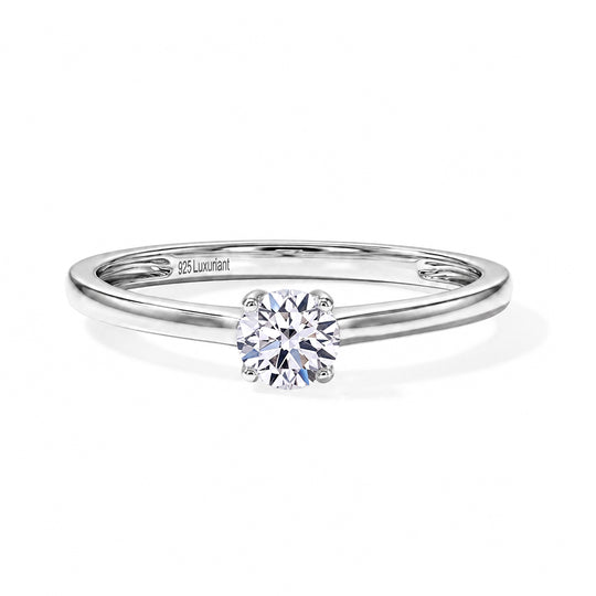LUXURIANT VS-EF Labor Diamant Solitär Ring, 925 Silber rhodiniert - 0,50 ct.