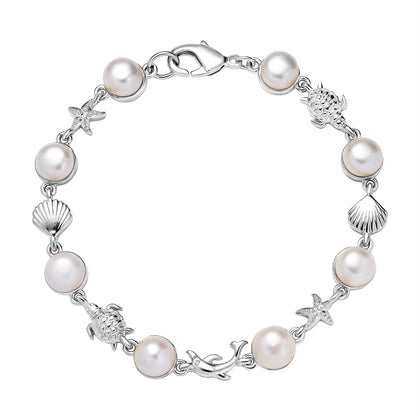 EVER TRUE Süßwasser Perle (7.5-8 mm) Armband ca. 19 cm Nickelfreies Messing, Goldfarben