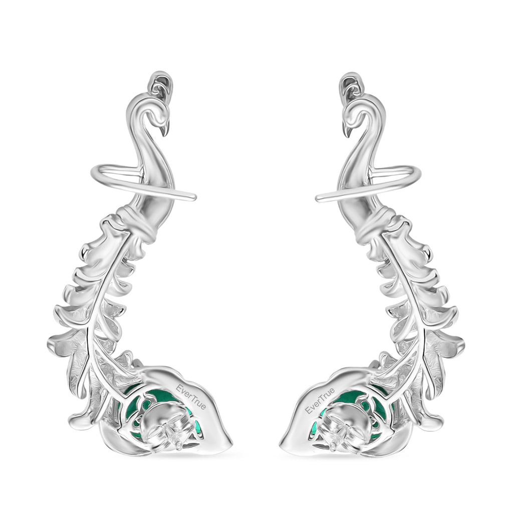 EVER TRUE Pfau Quarz Triplette Ohrringe Nickelfreies Messing, Emailliert, ca. 10,57 ct.