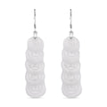 EXTREM SELTEN Weiße Jade Ohrringe 925 Silber rhodiniert ca. 55.00 ct