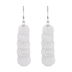 EXTREM SELTEN Weiße Jade Ohrringe 925 Silber rhodiniert ca. 55.00 ct