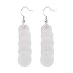 EXTREM SELTEN Weiße Jade Ohrringe 925 Silber rhodiniert ca. 55.00 ct