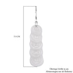 EXTREM SELTEN Weiße Jade Ohrringe 925 Silber rhodiniert ca. 55.00 ct