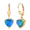 D'Joy Pfau Quarz Triplette Ohrringe 925 Silber 750 Gelb Vergoldet ca. 4,75 ct.