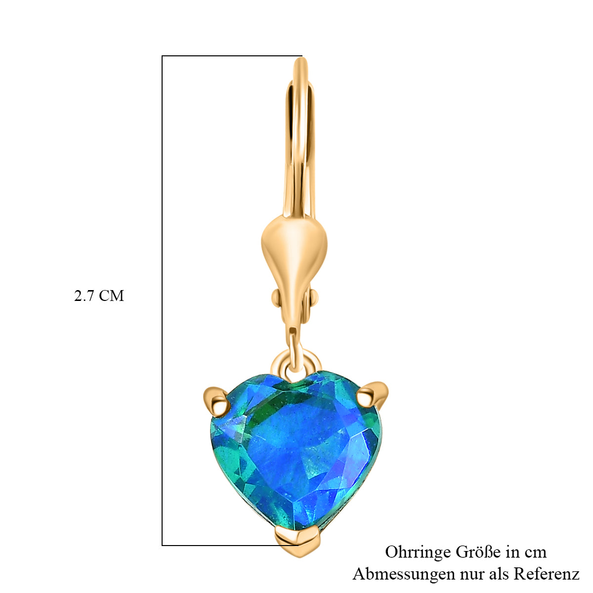D'Joy Pfau Quarz Triplette Ohrringe 925 Silber 750 Gelb Vergoldet ca. 4,75 ct.