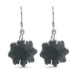 D'Joy Natürlicher Olmek Jadeit Geschnitzte Schneeflocke Ohrringe 925 Silber rhodiniert ca. 20.00 ct