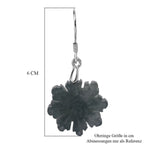 D'Joy Natürlicher Olmek Jadeit Geschnitzte Schneeflocke Ohrringe 925 Silber rhodiniert ca. 20.00 ct
