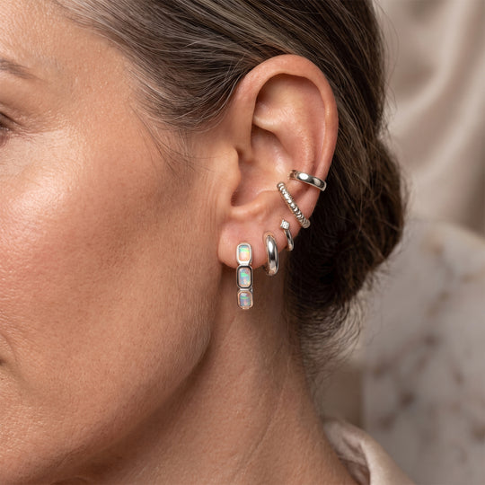 D'Joy AA Natürlicher, äthiopischer Welo Opal Ohrringe 925 Silber platiniert ca. 1.34 ct