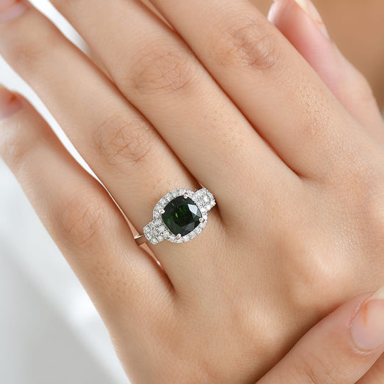 Rhapsody AAAA Santa Rosa Turmalin, Weißer Diamant AGI zertifiziert Ring 950 Platin (Größe 18.00) ca. 2.66 ct