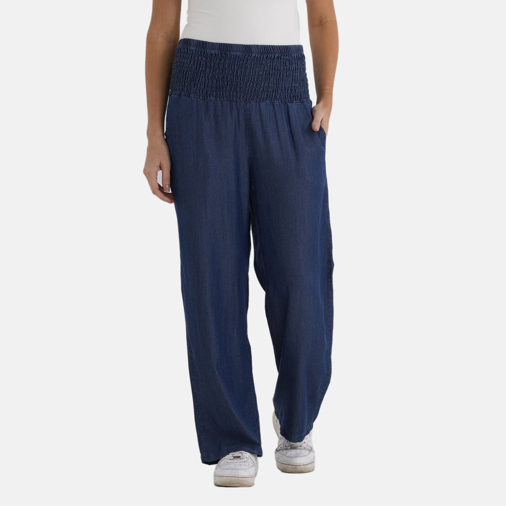 LA MAREY - Weite Beine Jeanshose mit Elastisch, Einheitsgröße passend für 36-44, Hellblau