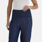 LA MAREY - Weite Beine Jeanshose mit Elastisch, Einheitsgröße passend für 36-44, Hellblau