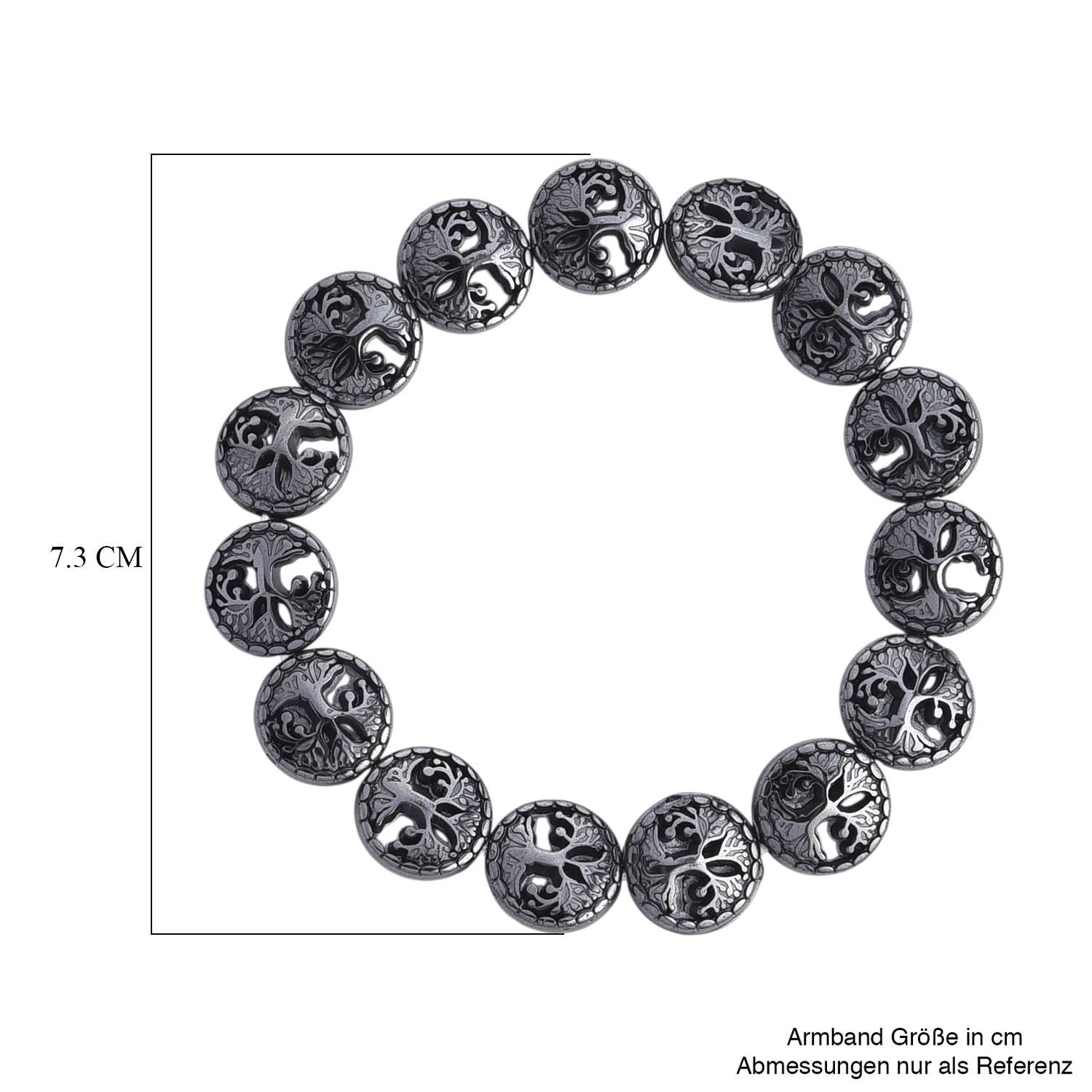 Hämatit Armband Flexibles (ca. 18-19 cm) ca. 109,00 ct.