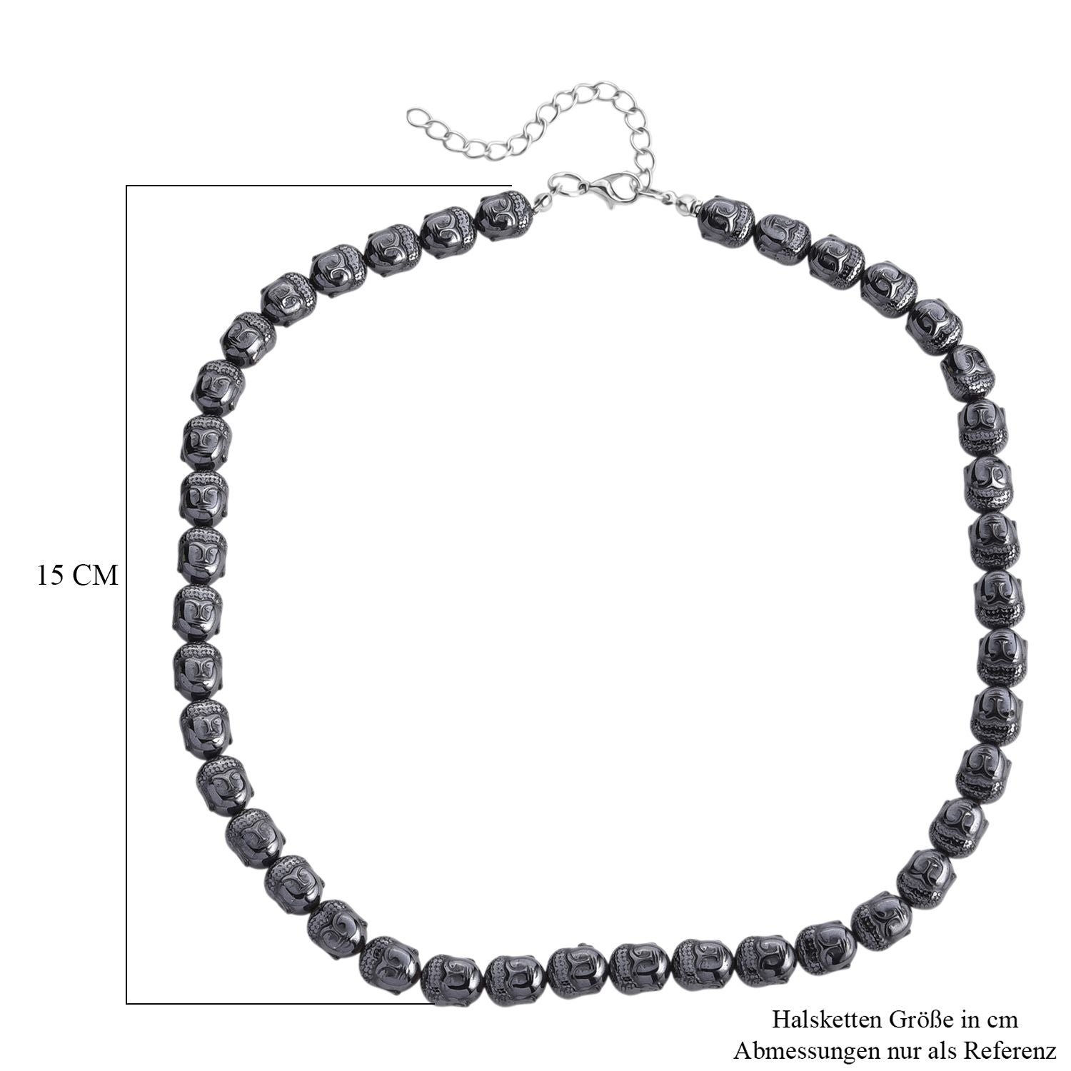 Hämatit Halskette ca. 50 cm + 5 cm Extender, ca. 379,00 ct.