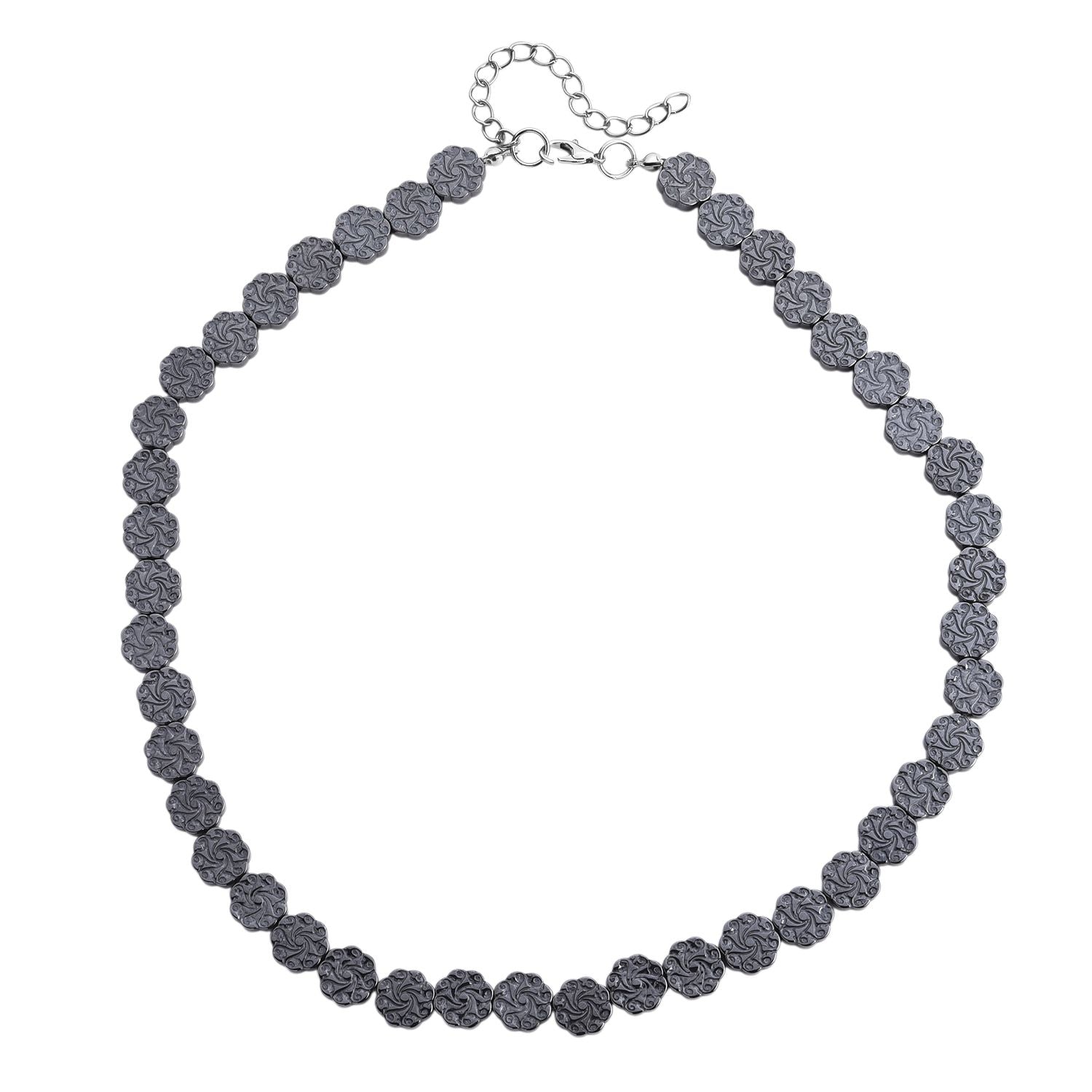 Hämatit Halskette ca. 50 cm + 5 cm Extender, ca. 254,00 ct.