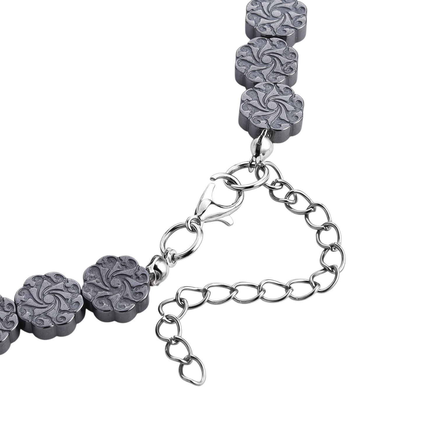 Hämatit Halskette ca. 50 cm + 5 cm Extender, ca. 254,00 ct.