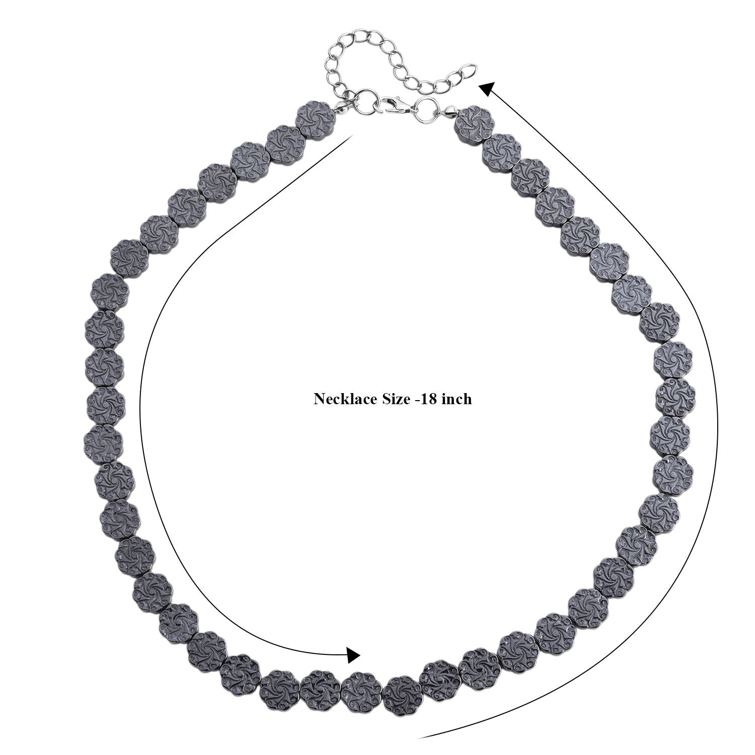 Hämatit Halskette ca. 50 cm + 5 cm Extender, ca. 254,00 ct.
