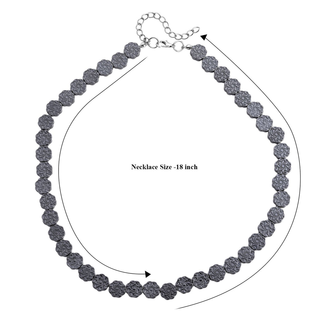 Hämatit Halskette ca. 50 cm + 5 cm Extender, ca. 254,00 ct.