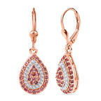 D'Joy AAA Padparadscha Saphir Ohrringe 925 Silber 750 Roségold vermeil ca. 1,79 ct.