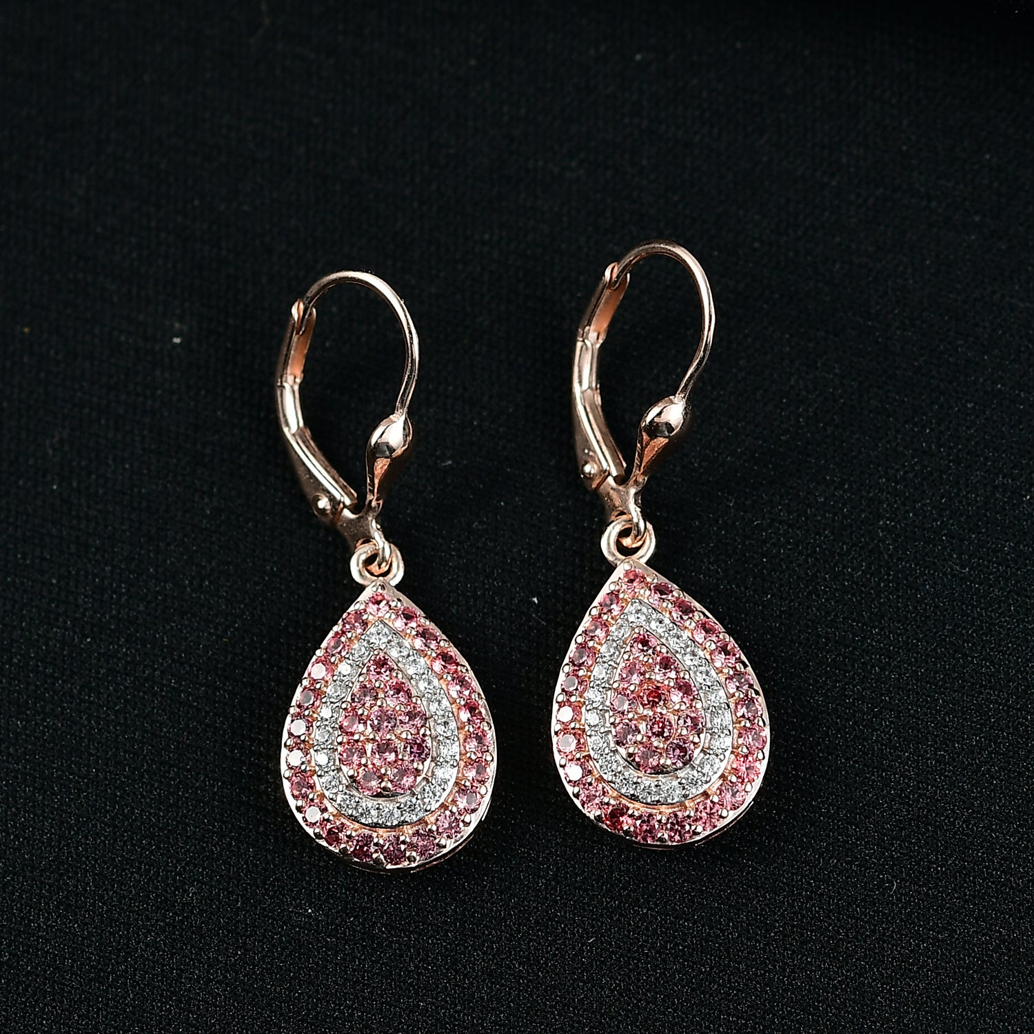 D'Joy AAA Padparadscha Saphir Ohrringe 925 Silber 750 Roségold vermeil ca. 1,79 ct.