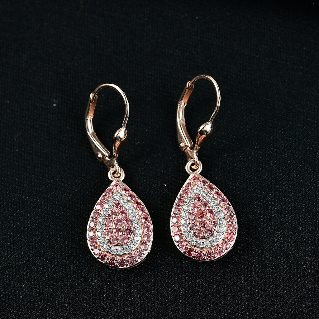 D'Joy AAA Padparadscha Saphir Ohrringe 925 Silber 750 Roségold vermeil ca. 1,79 ct.