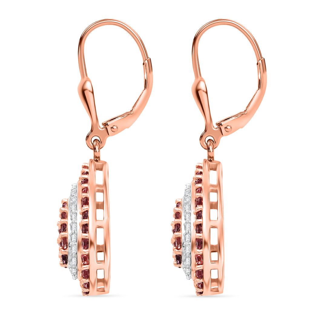 D'Joy AAA Padparadscha Saphir Ohrringe 925 Silber 750 Roségold vermeil ca. 1,79 ct.