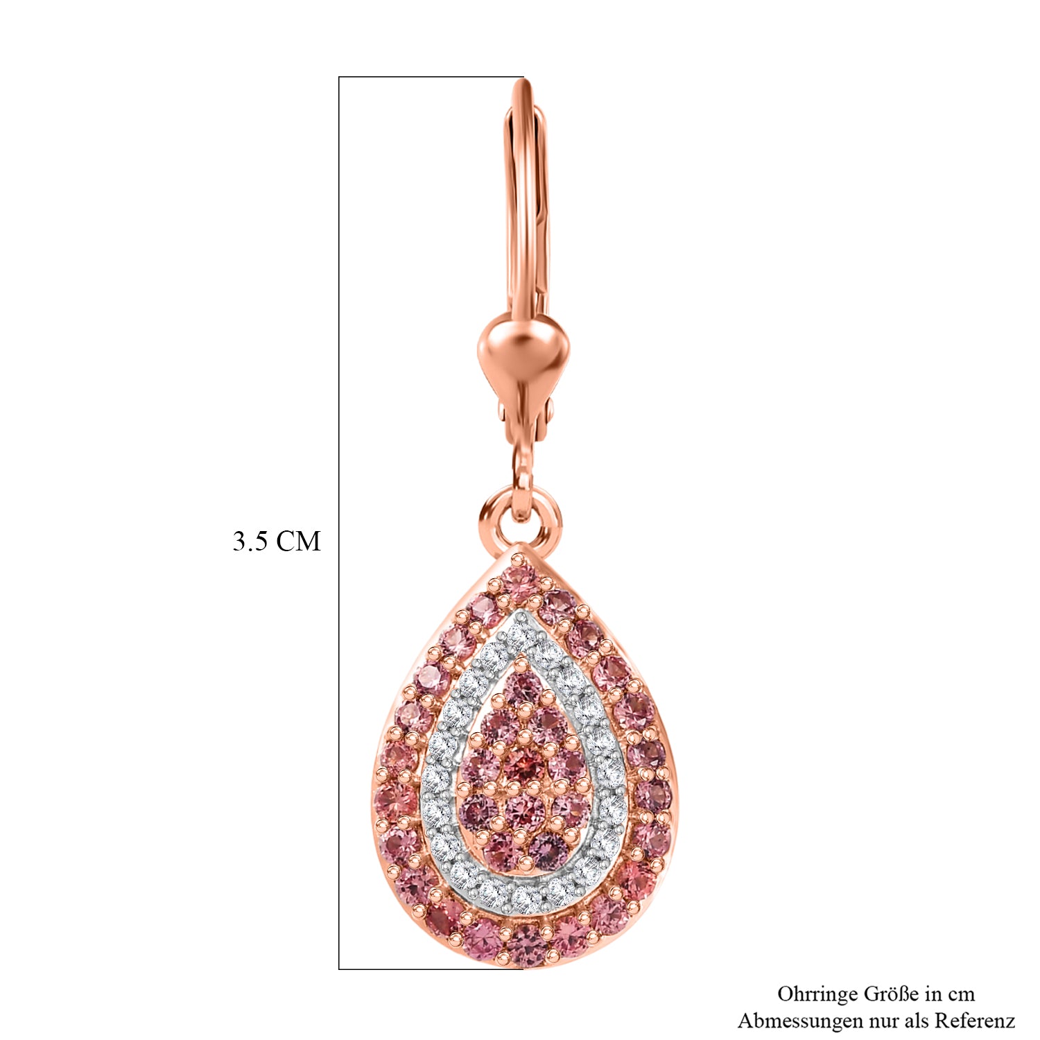 D'Joy AAA Padparadscha Saphir Ohrringe 925 Silber 750 Roségold vermeil ca. 1,79 ct.