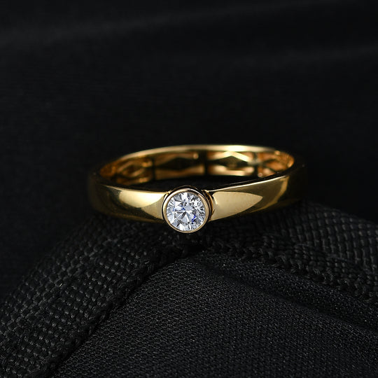 LUXURIANT DIAMOND - Lab Grown Diamant VS-EF Ring 925 Silber 750 Gelbgold Vermeil (Größe 18.00) (10-15 Werktage Lieferzeit) ca. 0,25 ct